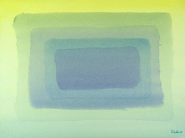 diminishing mint green color-field, watercolor painting